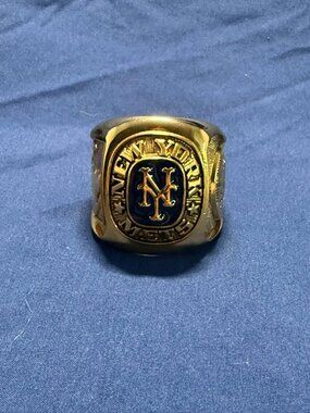 Rare Collectible NY New York METS Oversized MLB Ring Paperweight + FREE Tie Tack